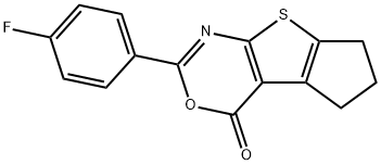 2-(4-fluorophenyl)-6,7-dihydro-4H,5H-cyclopenta[4,5]thieno[2,3-d][1,3]oxazin-4-one Structure