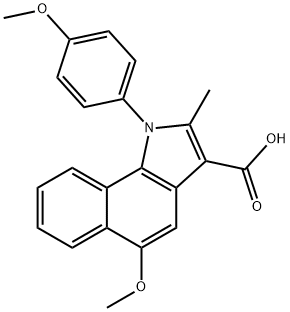 5-methoxy-1-(4-methoxyphenyl)-2-methyl-1H-benzo[g]indole-3-carboxylic acid Structure