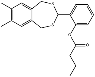2-(7,8-dimethyl-1,5-dihydro-2,4-benzodithiepin-3-yl)phenyl butyrate 구조식 이미지