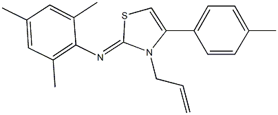 N-(3-allyl-4-(4-methylphenyl)-1,3-thiazol-2(3H)-ylidene)-N-mesitylamine 구조식 이미지