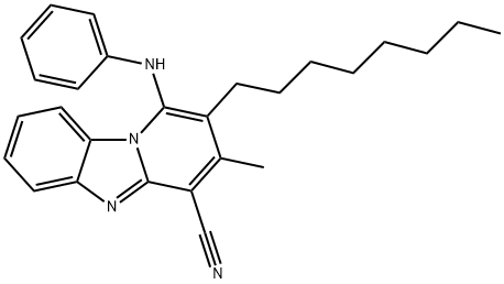 1-anilino-3-methyl-2-octylpyrido[1,2-a]benzimidazole-4-carbonitrile Structure