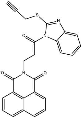 2-{3-oxo-3-[2-(2-propynylsulfanyl)-1H-benzimidazol-1-yl]propyl}-1H-benzo[de]isoquinoline-1,3(2H)-dione 구조식 이미지