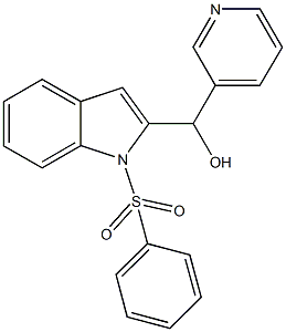 [1-(phenylsulfonyl)-1H-indol-2-yl](3-pyridinyl)methanol 구조식 이미지