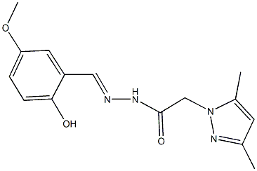 2-(3,5-dimethyl-1H-pyrazol-1-yl)-N'-(2-hydroxy-5-methoxybenzylidene)acetohydrazide 구조식 이미지