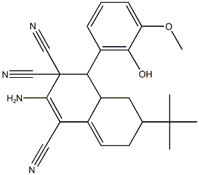 2-amino-6-(tert-butyl)-4-(2-hydroxy-3-methoxyphenyl)-4a,5,6,7-tetrahydro-1,3,3(4H)-naphthalenetricarbonitrile 구조식 이미지