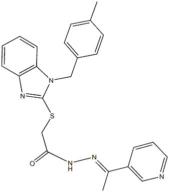 2-{[1-(4-methylbenzyl)-1H-benzimidazol-2-yl]sulfanyl}-N'-[1-(3-pyridinyl)ethylidene]acetohydrazide 구조식 이미지