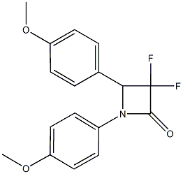 3,3-difluoro-1,4-bis(4-methoxyphenyl)-2-azetidinone 구조식 이미지