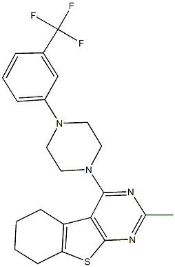 2-methyl-4-{4-[3-(trifluoromethyl)phenyl]-1-piperazinyl}-5,6,7,8-tetrahydro[1]benzothieno[2,3-d]pyrimidine Structure