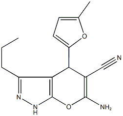 6-amino-4-(5-methyl-2-furyl)-3-propyl-1,4-dihydropyrano[2,3-c]pyrazole-5-carbonitrile 구조식 이미지