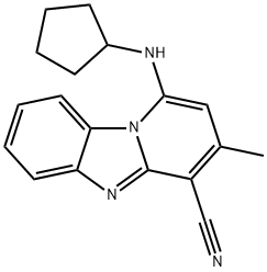 1-(cyclopentylamino)-3-methylpyrido[1,2-a]benzimidazole-4-carbonitrile Structure