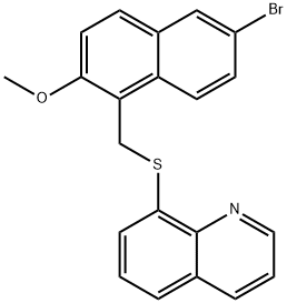 8-{[(6-bromo-2-methoxy-1-naphthyl)methyl]sulfanyl}quinoline 구조식 이미지