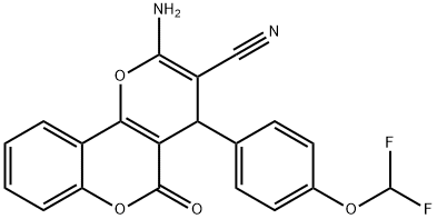 2-amino-4-[4-(difluoromethoxy)phenyl]-5-oxo-4H,5H-pyrano[3,2-c]chromene-3-carbonitrile Structure