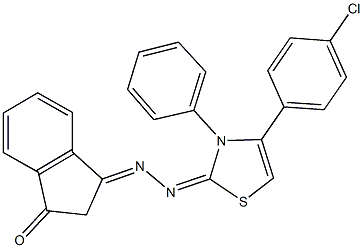 4-(4-chlorophenyl)-3-phenyl-1,3-thiazol-2(3H)-one (3-oxo-2,3-dihydro-1H-inden-1-ylidene)hydrazone Structure