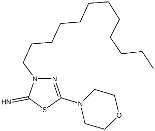 3-dodecyl-5-(4-morpholinyl)-1,3,4-thiadiazol-2(3H)-imine Structure