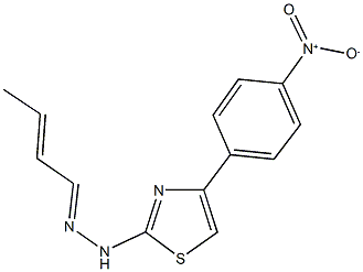 2-butenal (4-{4-nitrophenyl}-1,3-thiazol-2-yl)hydrazone Structure