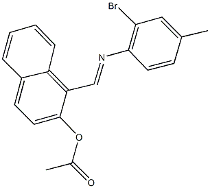 1-{[(2-bromo-4-methylphenyl)imino]methyl}-2-naphthyl acetate 구조식 이미지