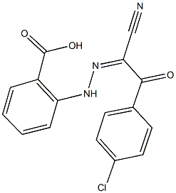 2-{2-[2-(4-chlorophenyl)-1-cyano-2-oxoethylidene]hydrazino}benzoic acid Structure