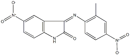 5-nitro-3-({4-nitro-2-methylphenyl}imino)-1,3-dihydro-2H-indol-2-one 구조식 이미지