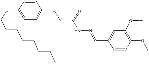 N'-(3,4-dimethoxybenzylidene)-2-[4-(octyloxy)phenoxy]acetohydrazide 구조식 이미지