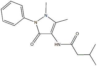 N-(1,5-dimethyl-3-oxo-2-phenyl-2,3-dihydro-1H-pyrazol-4-yl)-3-methylbutanamide 구조식 이미지