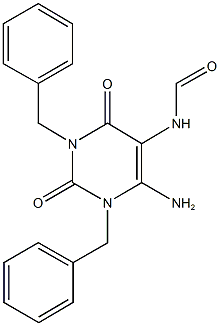 6-amino-1,3-dibenzyl-2,4-dioxo-1,2,3,4-tetrahydro-5-pyrimidinylformamide 구조식 이미지