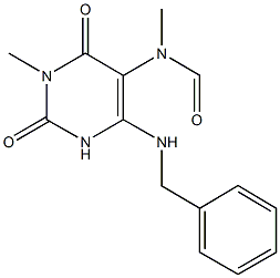 6-(benzylamino)-3-methyl-2,4-dioxo-1,2,3,4-tetrahydro-5-pyrimidinyl(methyl)formamide 구조식 이미지