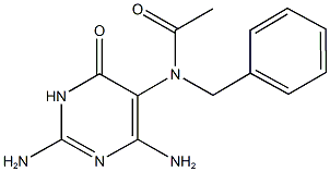 N-benzyl-N-(2,4-diamino-6-oxo-1,6-dihydro-5-pyrimidinyl)acetamide 구조식 이미지