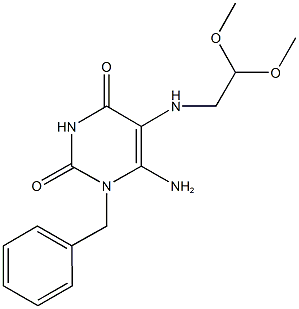 6-amino-1-benzyl-5-[(2,2-dimethoxyethyl)amino]-2,4(1H,3H)-pyrimidinedione 구조식 이미지