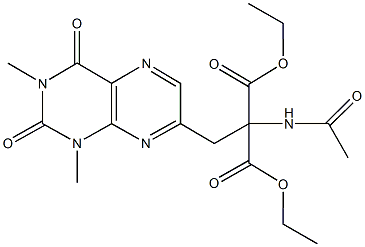 diethyl 2-(acetylamino)-2-[(1,3-dimethyl-2,4-dioxo-1,2,3,4-tetrahydro-7-pteridinyl)methyl]malonate 구조식 이미지