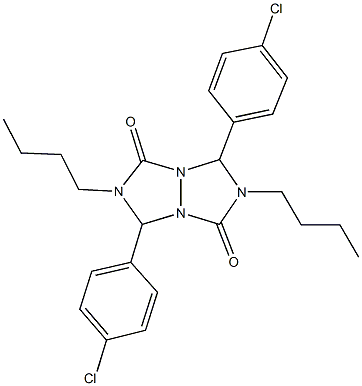 2,6-dibutyl-3,7-bis(4-chlorophenyl)tetrahydro-1H,5H-[1,2,4]triazolo[1,2-a][1,2,4]triazole-1,5-dione 구조식 이미지