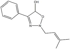 2-(3-methyl-2-butenyl)-4-phenyl-2,5-dihydro-1,2,3-oxadiazol-5-ol 구조식 이미지