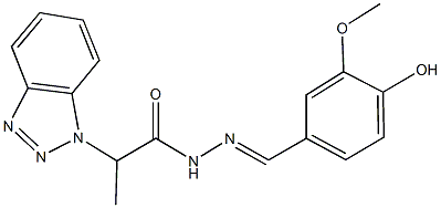 2-(1H-1,2,3-benzotriazol-1-yl)-N'-(4-hydroxy-3-methoxybenzylidene)propanohydrazide 구조식 이미지