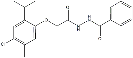 N'-benzoyl-2-(4-chloro-2-isopropyl-5-methylphenoxy)acetohydrazide Structure
