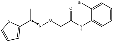 N-(2-bromophenyl)-2-({[1-(2-thienyl)ethylidene]amino}oxy)acetamide 구조식 이미지