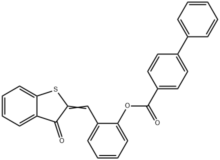 2-[(3-oxo-1-benzothien-2(3H)-ylidene)methyl]phenyl [1,1'-biphenyl]-4-carboxylate 구조식 이미지