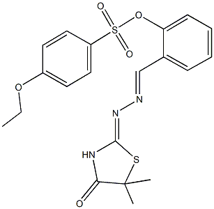 2-[2-(5,5-dimethyl-4-oxo-1,3-thiazolidin-2-ylidene)carbohydrazonoyl]phenyl 4-ethoxybenzenesulfonate 구조식 이미지
