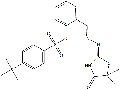 2-[2-(5,5-dimethyl-4-oxo-1,3-thiazolidin-2-ylidene)carbohydrazonoyl]phenyl 4-tert-butylbenzenesulfonate Structure