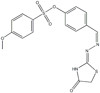 4-[2-(4-oxo-1,3-thiazolidin-2-ylidene)carbohydrazonoyl]phenyl 4-methoxybenzenesulfonate 구조식 이미지