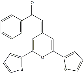 2-[2,6-di(2-thienyl)-4H-pyran-4-ylidene]-1-phenylethanone 구조식 이미지