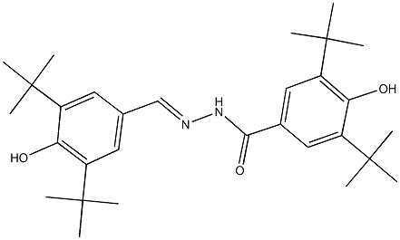 3,5-ditert-butyl-N'-(3,5-ditert-butyl-4-hydroxybenzylidene)-4-hydroxybenzohydrazide 구조식 이미지