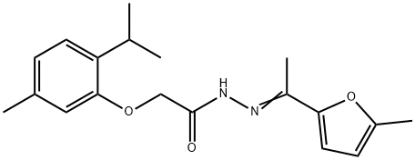 2-(2-isopropyl-5-methylphenoxy)-N'-[1-(5-methyl-2-furyl)ethylidene]acetohydrazide Structure