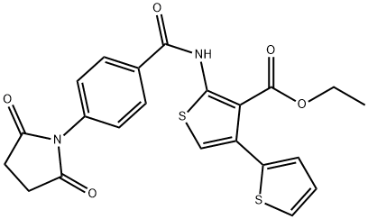 5-{[4-(2,5-dioxo-1-pyrrolidinyl)benzoyl]amino}-4-(ethoxycarbonyl)-2',3-bithiophene Structure