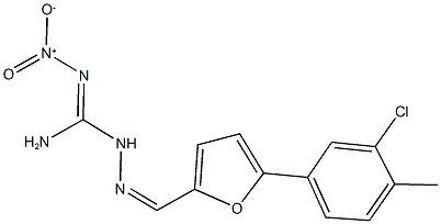 5-(3-chloro-4-methylphenyl)-2-furaldehyde [amino(hydroxy)oxidocarbohydrazonoyl]hydrazone Structure