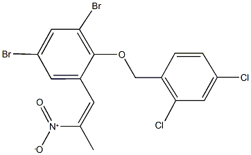 1,5-dibromo-2-[(2,4-dichlorobenzyl)oxy]-3-(2-nitro-1-propenyl)benzene 구조식 이미지