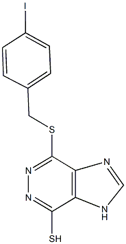 4-[(4-iodobenzyl)sulfanyl]-1H-imidazo[4,5-d]pyridazin-7-yl hydrosulfide Structure