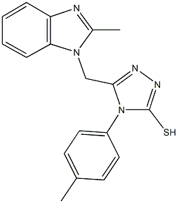 5-[(2-methyl-1H-benzimidazol-1-yl)methyl]-4-(4-methylphenyl)-4H-1,2,4-triazol-3-yl hydrosulfide 구조식 이미지