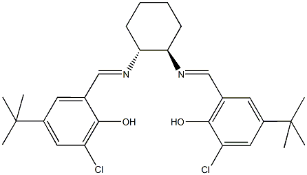 4-tert-butyl-2-[({2-[(5-tert-butyl-3-chloro-2-hydroxybenzylidene)amino]cyclohexyl}imino)methyl]-6-chlorophenol 구조식 이미지