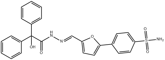 4-(5-{2-[hydroxy(diphenyl)acetyl]carbohydrazonoyl}-2-furyl)benzenesulfonamide Structure