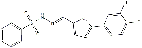 N'-{[5-(3,4-dichlorophenyl)-2-furyl]methylene}benzenesulfonohydrazide 구조식 이미지