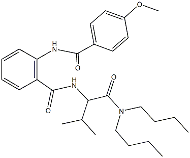 N-{1-[(dibutylamino)carbonyl]-2-methylpropyl}-2-[(4-methoxybenzoyl)amino]benzamide Structure